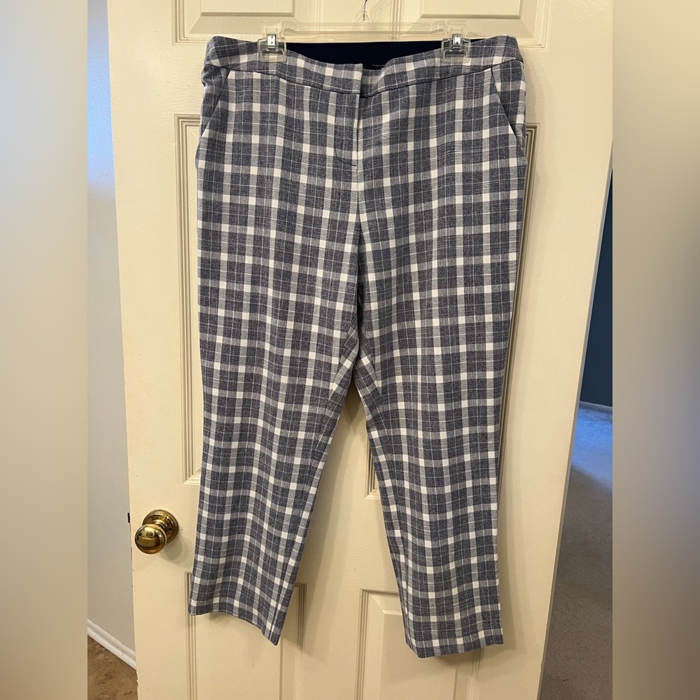 Amanda & Chelsea Men's Blue and White Checkered Pants